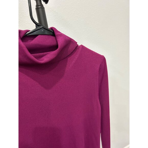 C'est City Womens Knit Turtleneck Sweater Magenta Sz S - Picture 5 of 9